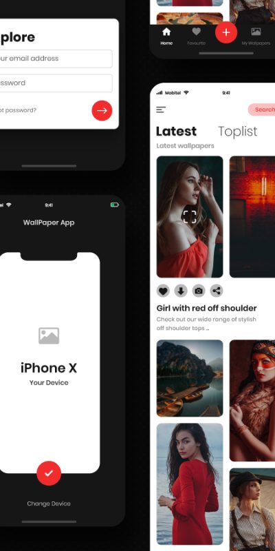 壁纸wallpaper app ui .ai .xd素材下载
