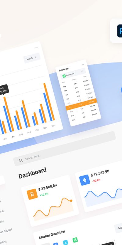 金融服务后台dashboard .fig .psd素材下载