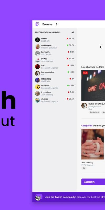 游戏视频平台Twitch ui .fig素材下载