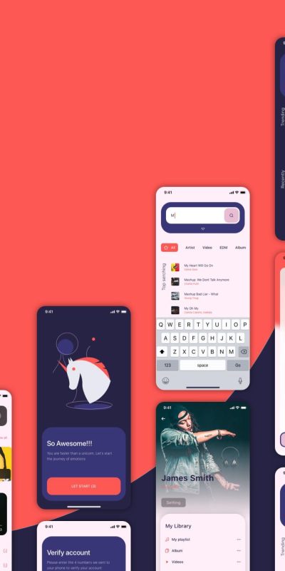 Elexto 音乐app ui .xd .fig .sketch素材下载