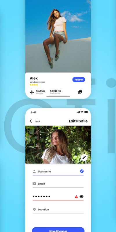 app profile用户信息页ui .xd素材下载