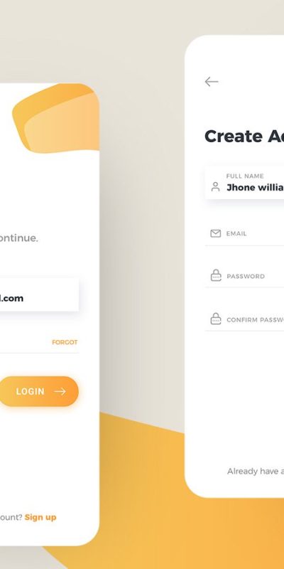 简洁的登录注册ui .psd .fig .sketch素材下载