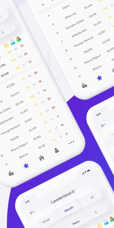 app 排行榜页面ui .xd素材下载
