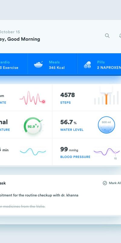 立体风格医疗健康服务dashboard ui .sketch素材下载
