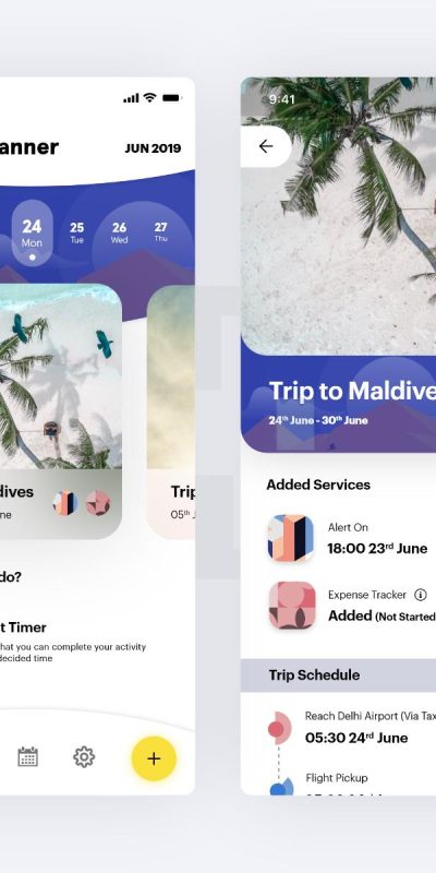 旅行app ui .xd素材下载
