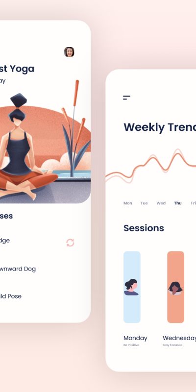 瑜伽app ui .xd素材下载
