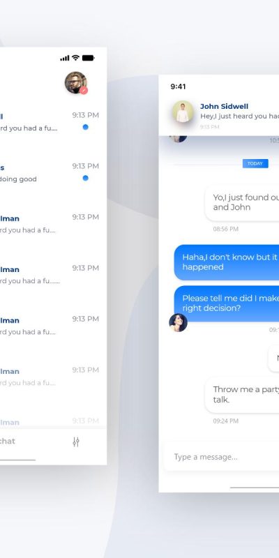 聊天app ui .xd素材下载