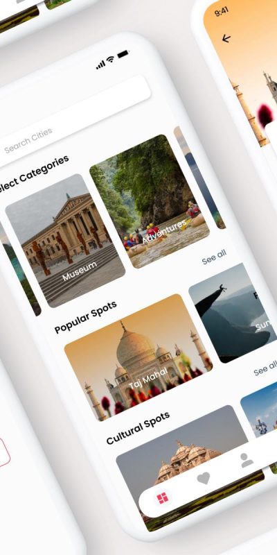 旅游app ui .xd素材下载