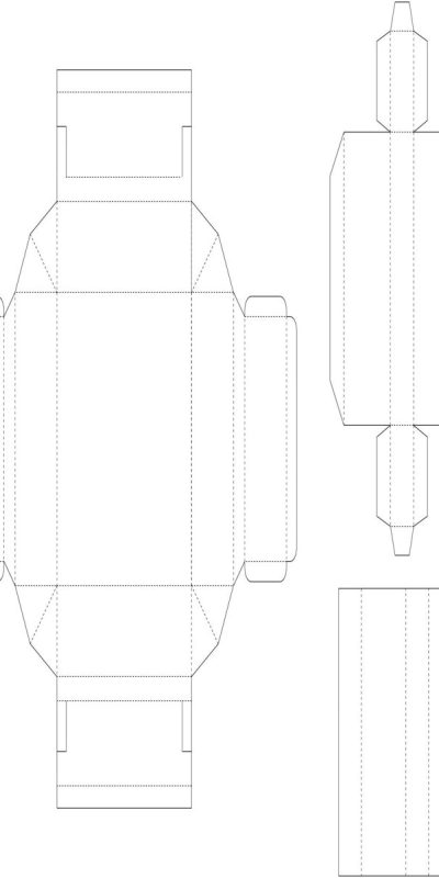 礼盒刀版图天地盖礼盒翻盖包装盒快递盒异形盒刀模展开图 AI 模板(49)