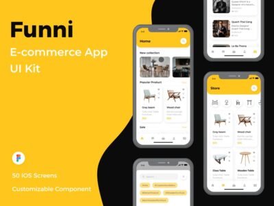 家居电商app UI套件 Funni-E-commerce App UI Kit