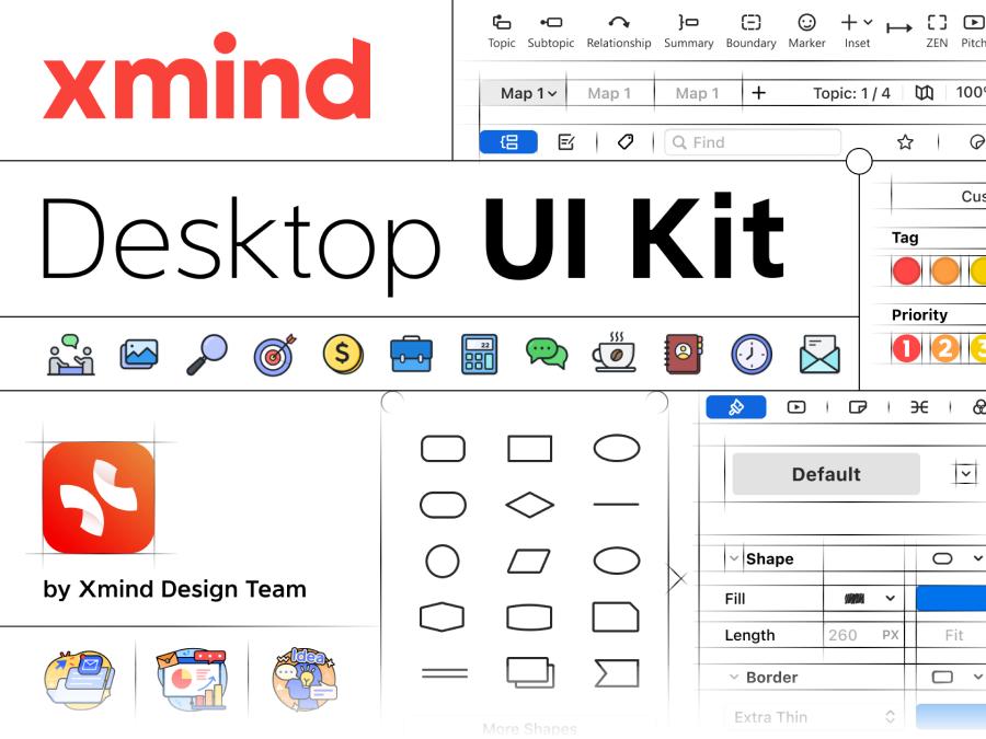 xmind 桌面端软件界面UI .fig素材下载