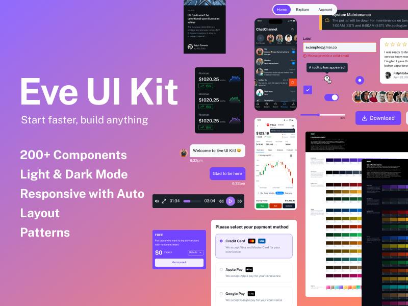 Eve UI Kit UI设计系统 .fig素材下载