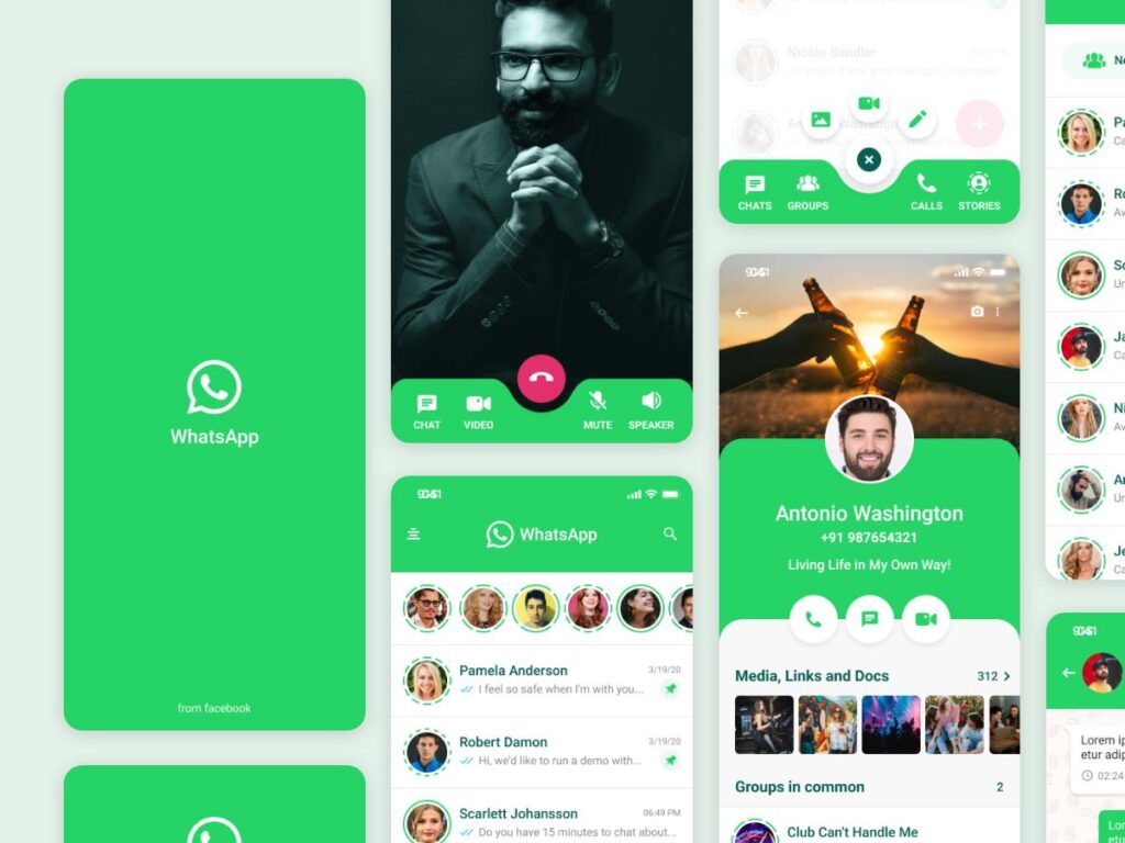 社交app WhatsApp ui redesign .fig素材下载