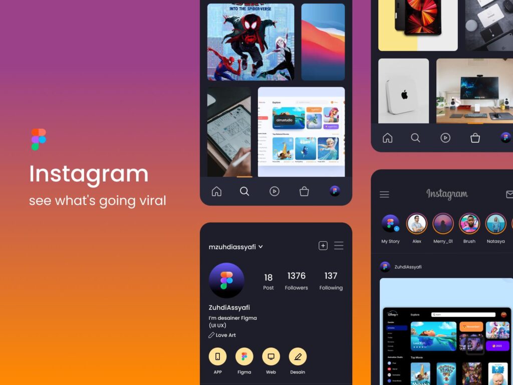 Instragram app ui .fig素材下载