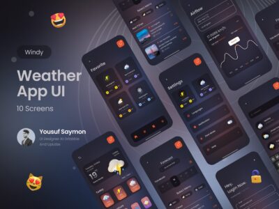 Wiindy 深色天气app ui .fig素材下载