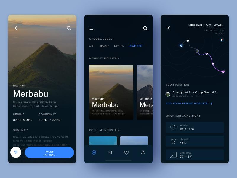 爬山旅行app ui .sketch素材下载