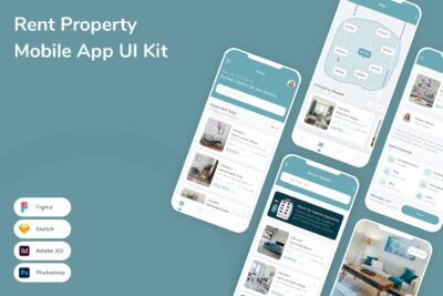 房屋租赁移动应用APP UI KIT (SKETCH,FIG,XD,PSD)