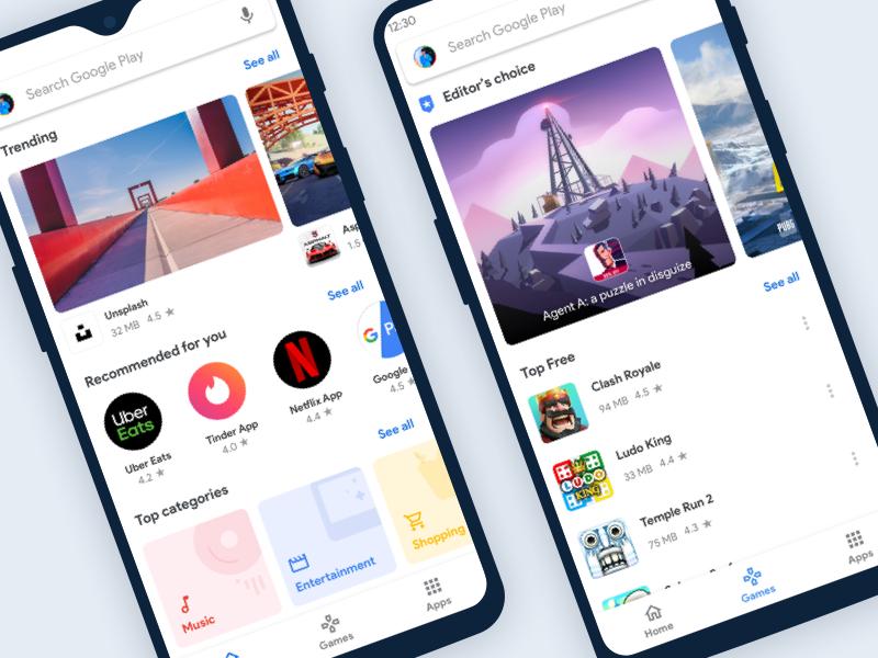 Google Playstore app ui .sketch素材下载