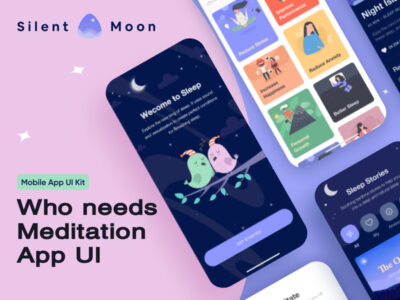 冥想思考类app slient moon ui .fig素材下载