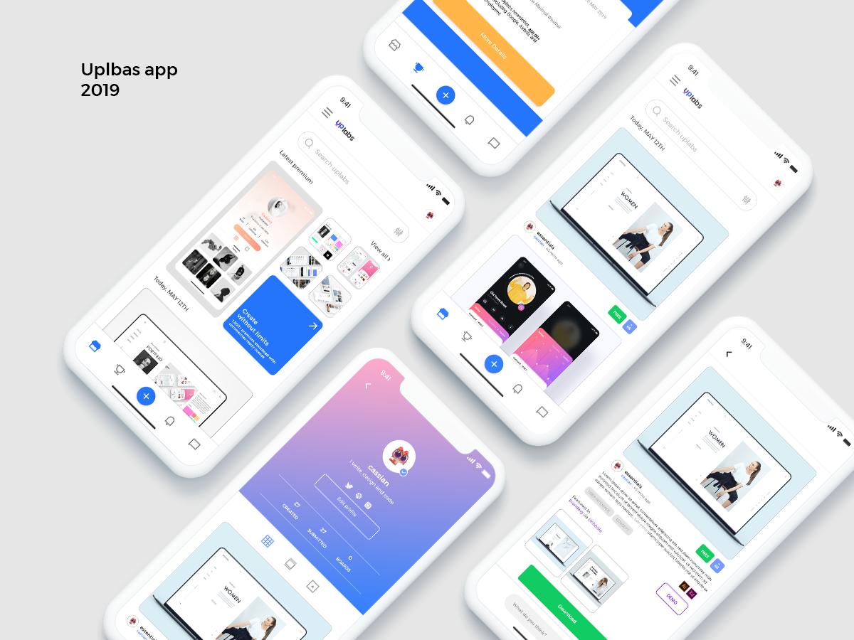 设计社交app uplabs ui 设计概念稿 .xd素材下载