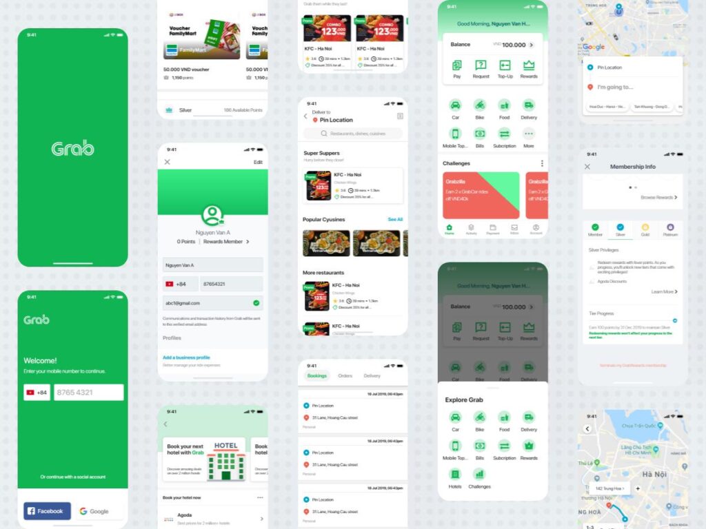 Grab App UI  .xd素材下载