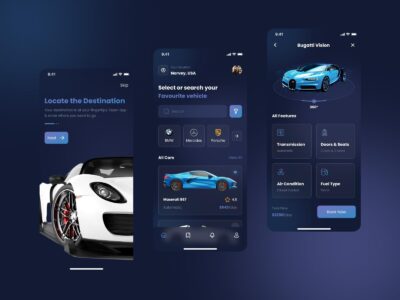 深色租车app ui .fig素材下载