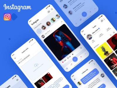 Neumorphic新拟物风 instgram app ui .xd素材下载