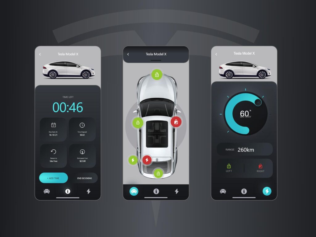 Tesla app ui .sketch素材下载