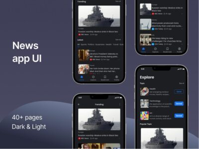 明暗2个主题风格新闻app ui .fig素材下载