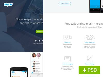 Skype Website Redesign psd下载