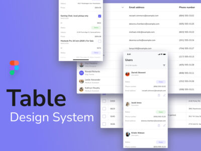 Table design system 表格设计系统 .fig素材下载