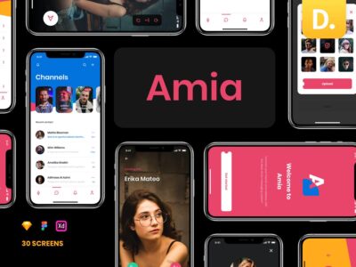 Amia 社交app ui .fig .xd .sketch素材下载