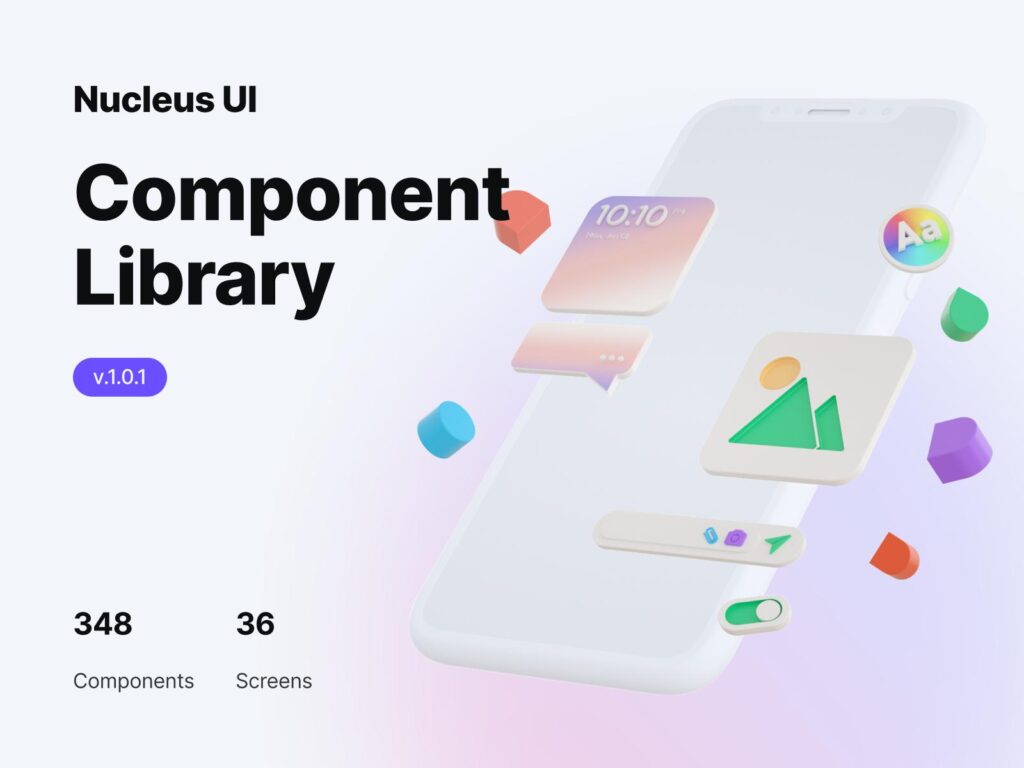 Nucleus UI app ui kit &明暗两个风格app ui设计模板 .fig素材下载