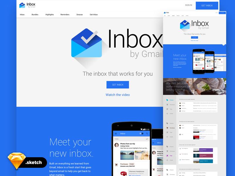 Google Inbox UI – free sketch