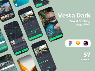 旅游预订app ui kit Vesta .xd .fig .sketch素材下载