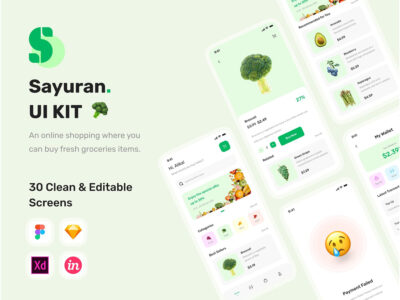 Sayuran 生鲜电商、社区电商app ui .xd .sketch .fig 素材下载