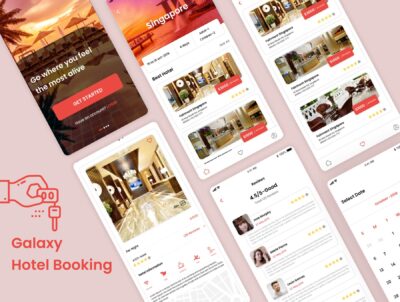 Galaxy 酒店预订app ui .xd素材下载