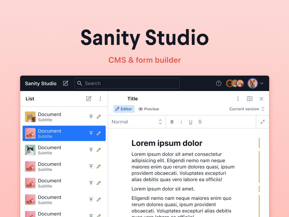 Sanity Studio Builder CMS后台界面UI .fig素材下载