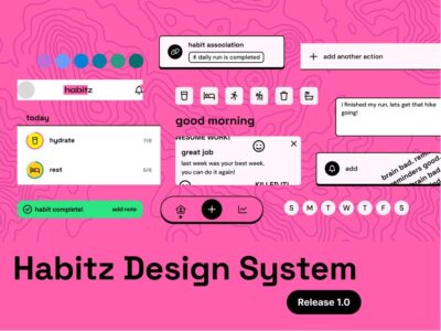 Neo Brutalism新粗野主义UI设计系统Habitz design system .fig素材下载