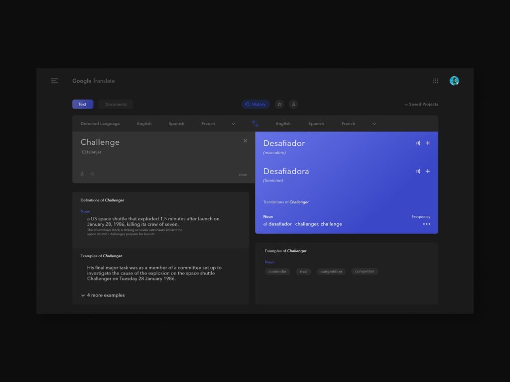 google翻译网页版 redesign .xd素材下载