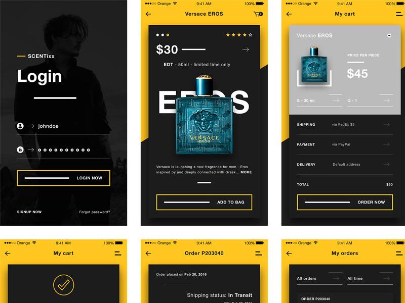 SCENTixx 香水商店app ui sketch下载