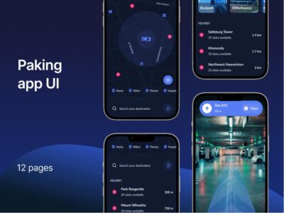 深色泊车app ui .fig素材下载