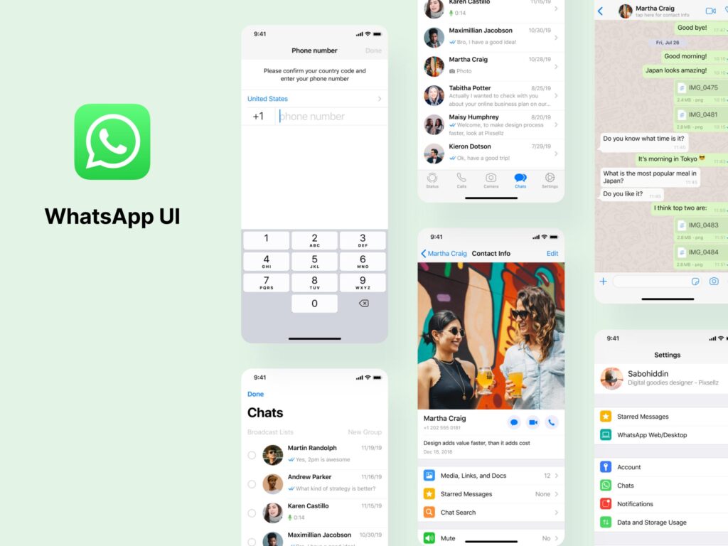 whatsapp app UI .fig .sketch素材下载