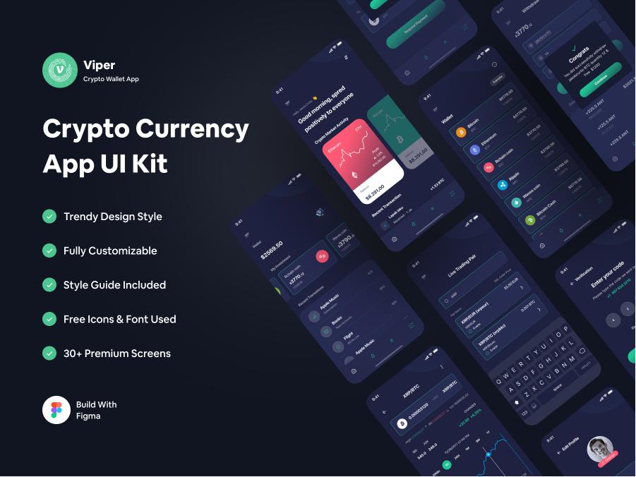 Viper 区块链数字钱包app ui .fig素材下载