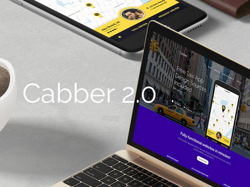 Cabber V2.0 app UI & 网页模板 psd下载