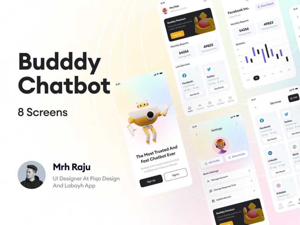 Budddy Chatbot ai聊天机器人app ui .fig素材下载