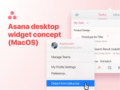 Asana desktop widget MacOS 桌面组件UI  .fig素材下载