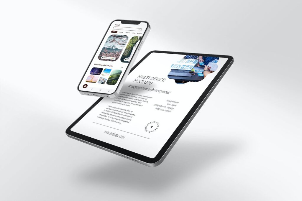 iPhone & iPad 屏幕设计展示样机 (PSD)