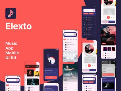 Elexto 音乐app ui .xd .fig .sketch素材下载