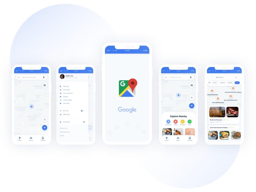 Google 地图 Redesign ui .xd素材下载